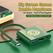 PD100W Game Docking Station for Switch/ OLED Support TV Dock Mode USB-C to 4K HD