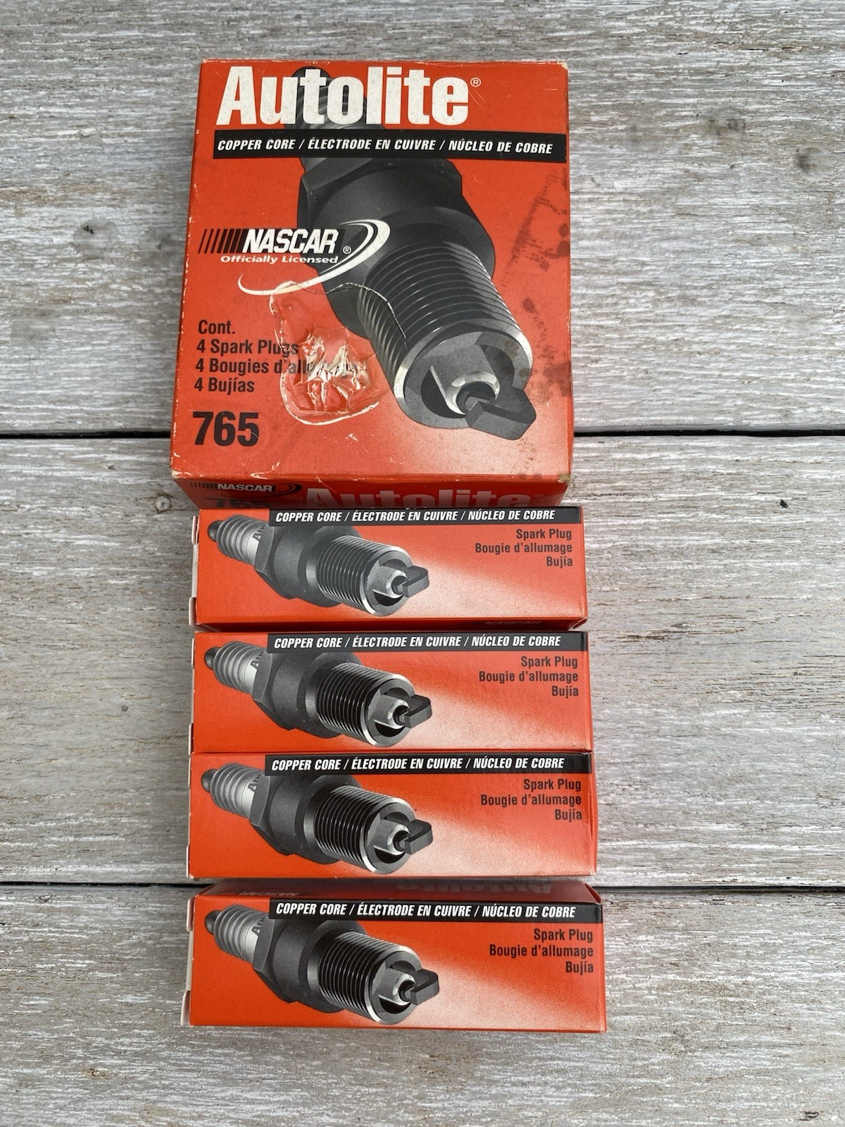 Lot Of 4 New Old Stock NOS Autolite COPPER CORE 765 Spark Plugs#J