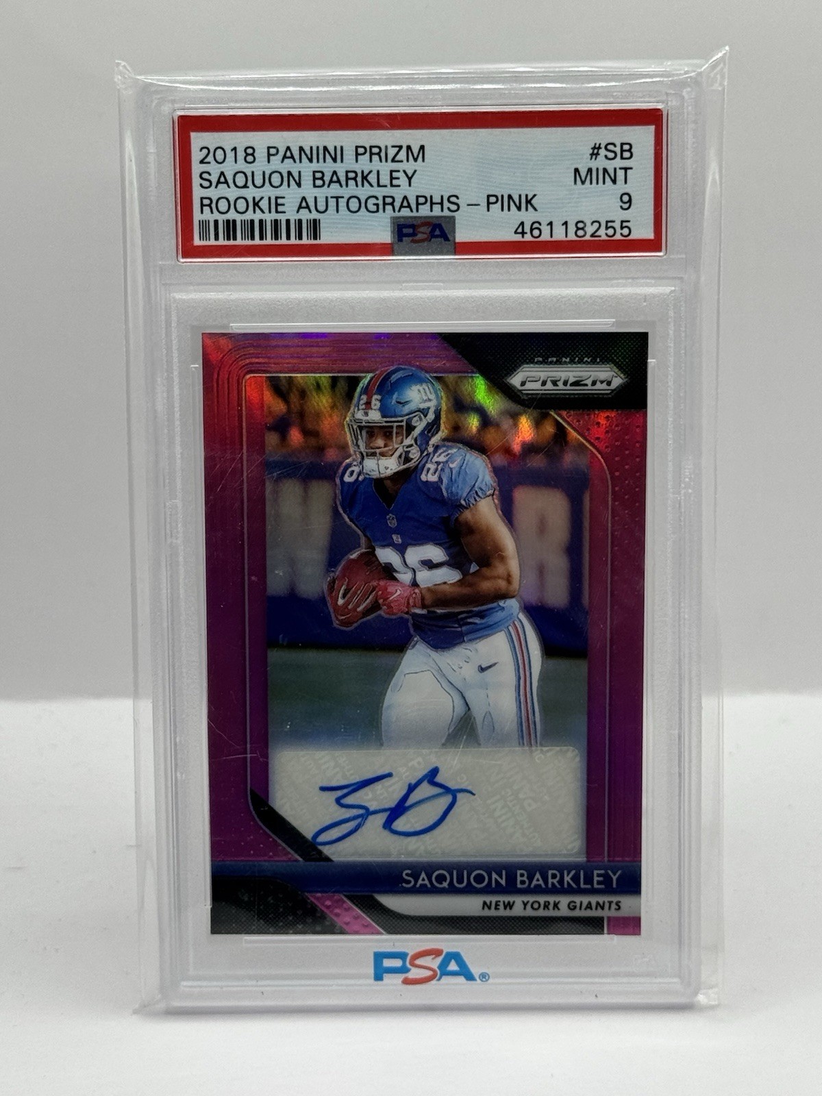 2018 Panini Prizm Saquon Barkley Rookie Auto Pink
