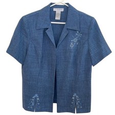 Sag Harbor Blue Embroidered Dress Jacket