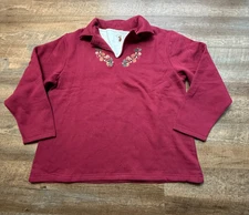 Collections Etc Womens Fall themed Embroidered pullover Sz XL sweatshirt