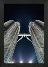 Petronas Towers at Night Framed Wall Art Poster Canvas Print Picture