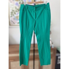 Escada Sport Mid Rise Flat Front Straight Leg Trouser Pants Green Womens Size 42