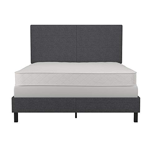 DHP JANFORD BED WITH CHIC UPHOLSTERED HEADBOARD, QUEEN - GRAY - Scratch & Dent