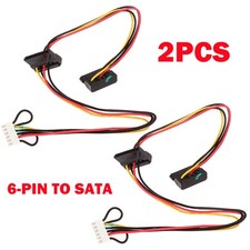 2PC 6-Pin To 2-Port HDD SATA Power Socket Cable Conector For Acer Computer NEW