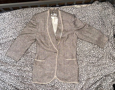 Christian Dior Women s Size 14 Black/White Plaid Blazer Button Dry Clean Only