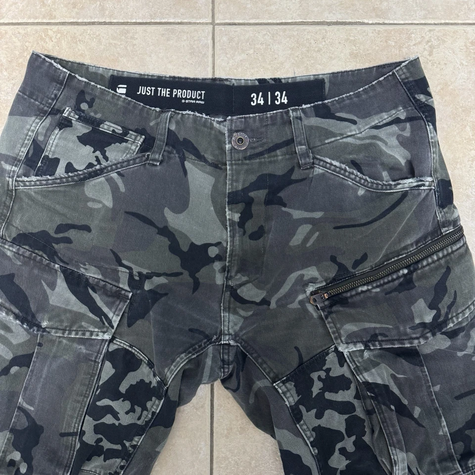 Pantalones de Carga G Star Raw Rovic 3D Cónicos 34x34 Utilidad Camuflaje Militar Ejército Foto 4 de 4