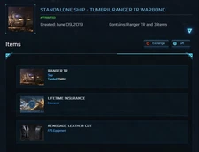 STAR CITIZEN, Tumbril Ranger TR, LTI, ORIGINAL CONCEPT, Warbond with Jacket