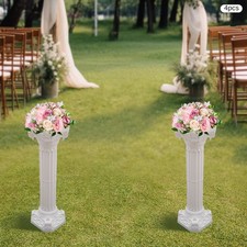 4PCS White Roman Columns Set, Wedding Pillars, Hollow Column Flower Stand