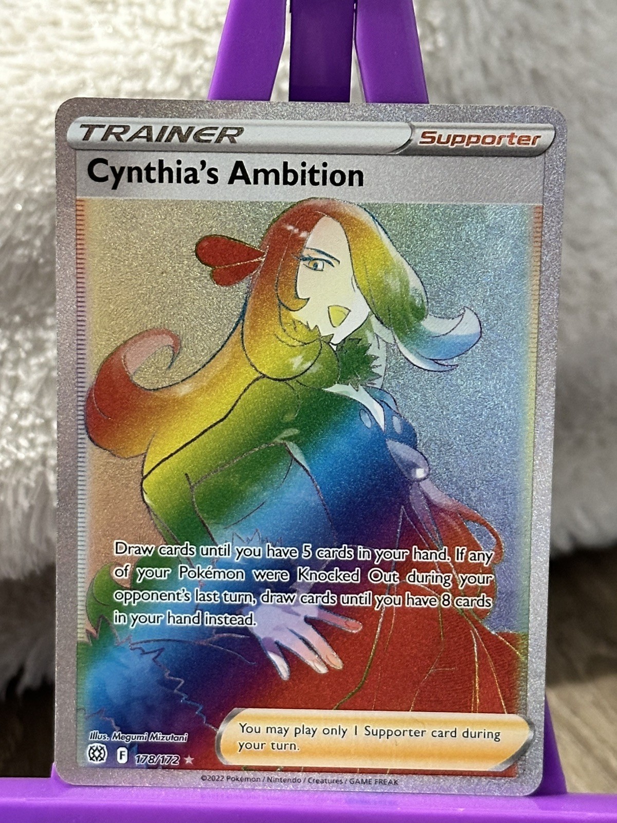 Cynthia's Ambition 178/172 Rainbow Rare Brilliant Stars Pokemon Holo Near Mint