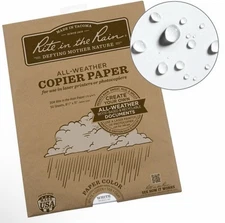 Rite in the Rain Laser Printer Paper, 8 1/2" x 11", 20# White, PK200