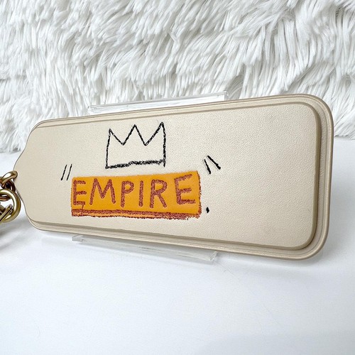 COACH Jean-Michel Basquiat embroidered Beige Gold bag charm keychain limited - Picture 3 of 16