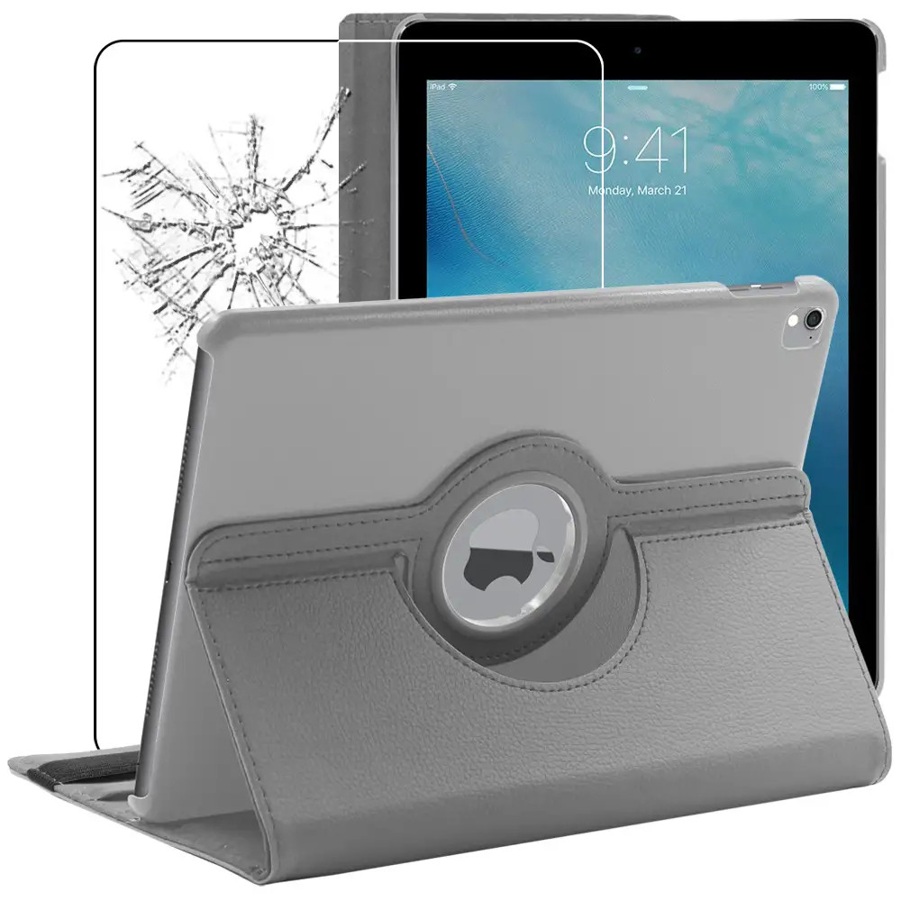 Coque iPad Pro 9.7 2016 grise anti-rayure pour éviter la casse de l'écran avec verre trempé