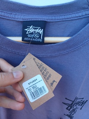 Stussy XL Mens Grape Purple Double Dragon Pigment Dyed Tee #0649