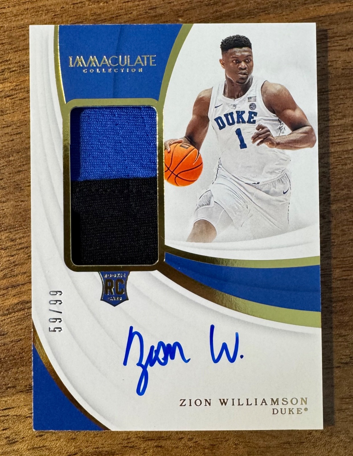 Zion Williamson 2019 Immaculate #136 Rookie Patch Auto /99 Price