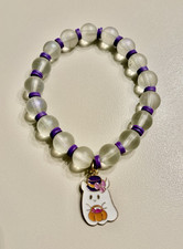 Purple Clear Plastic Beaded Stretch Bracelet ...