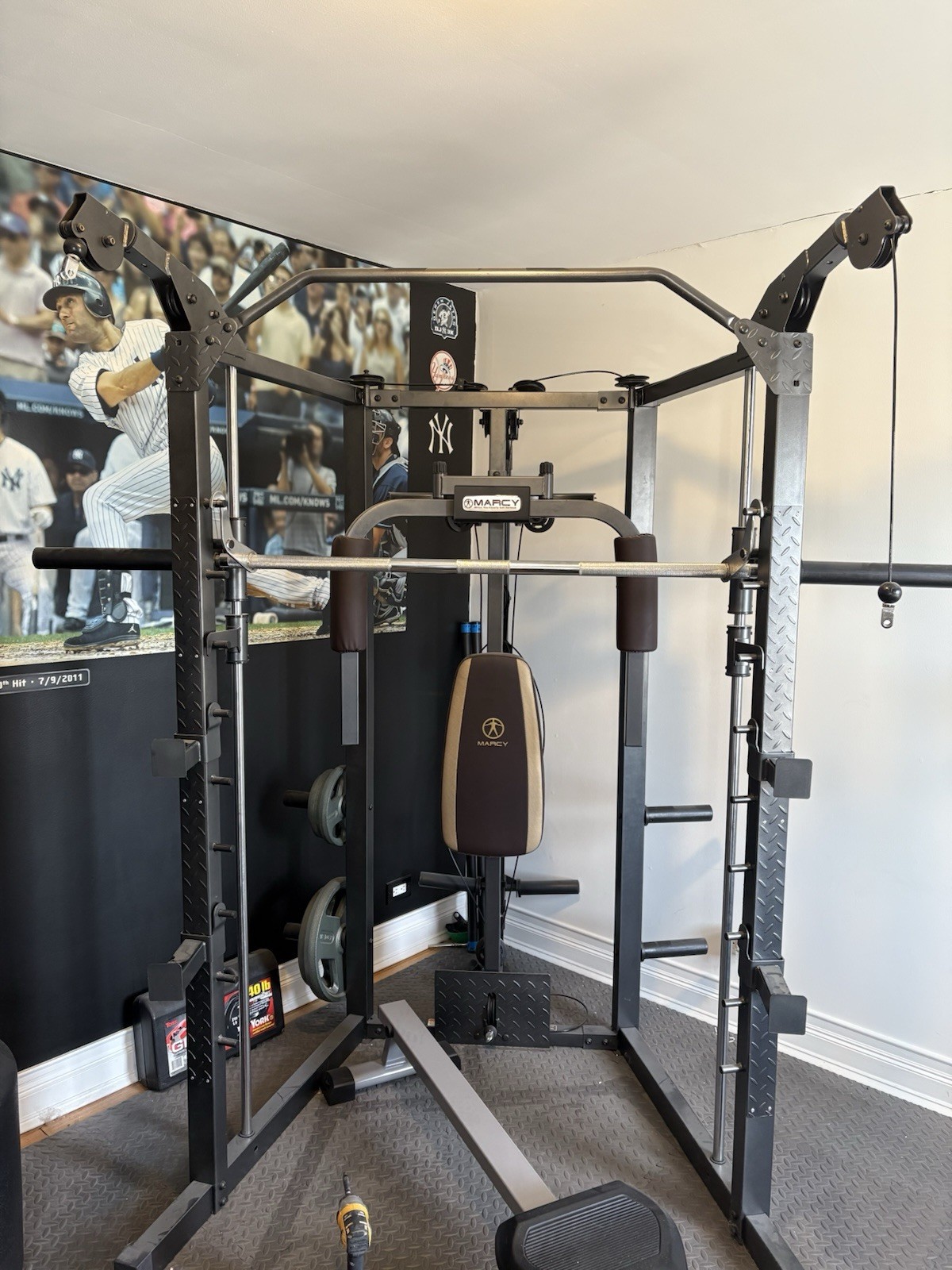 Marcy Adjustable Multi-Function Home Gym Steel Black Chest Press Chin Up