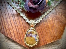 Nishikishi Hemp  Macrame Necklace Natural Stone Energy Used