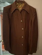 American Craftsman Vintage 60s/70s Men's Brown  Plaid Blazer Jacket