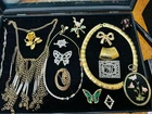 Vintage Lot Of 15 Costume Jewelry Necklaces Pins Pendant Bracelet