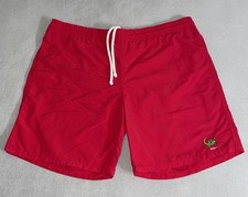 Vintage 90s Gecko Hawaii Red Nylon Swim Trunks Large Lined Board Shorts Beach
