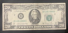 1981 A 20 Dollar Bill Twenty Dollar Note Misaligned Borders Border Circulated