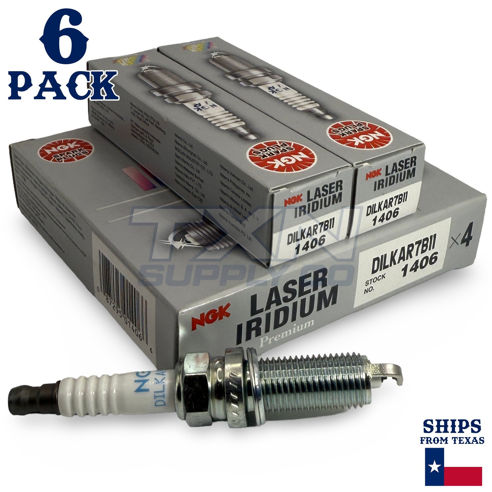6 Pack NGK V-Power 1406 Spark Plugs DILKAR7B11