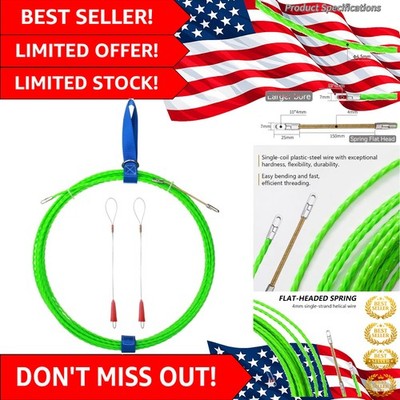 Fish Cable Fastener & Wire Puller - 32FT Steel Rope with Exceptional Flexibility