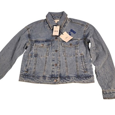 WEAR by Erin Andrews New York Mets Denim Jacket Womens Small Blue EA3F53JK240G
