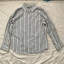   Calvin Klein Mens Dress Shirt Long Sleeve Button Front Large  