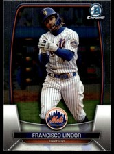 Francisco Lindor 2023 Bowman Chrome #24 New York Mets FREE SHIPPING AutographDen
