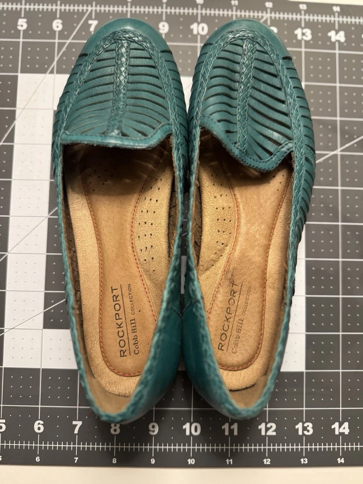 Mocasín para mujer talla 6,5 turquesa Cabin Creek tejido canasta Foto 3 de 4