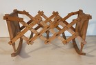 Antique Folding Accordian Style Wooden Rocking Doll Bed Cradle — photo 3