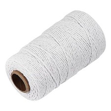 Cotton Butchers Twine String - 328 Feet for Crafts, Bakers Twine, 2MM White