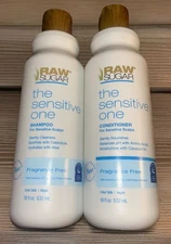 RAW SUGAR The Sensitive One Sensitive Scalp Shampoo/Conditioner Set-18 Oz-New