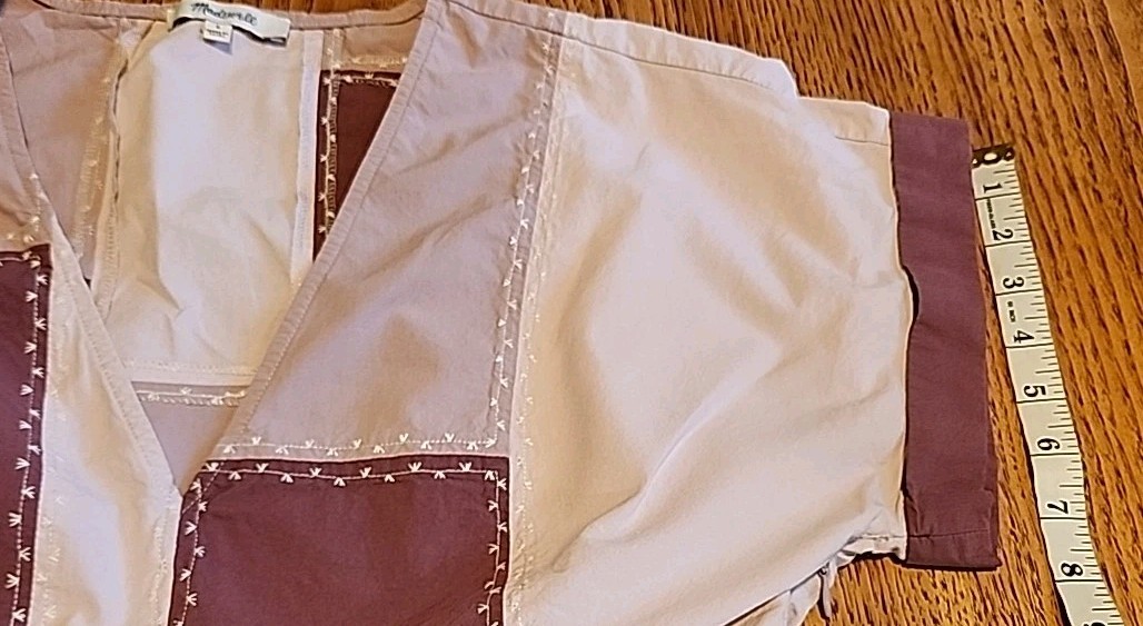 madewell patchwork Top Size 8 3 Different Purple … - image 11