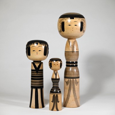 Yajiro Kokeshi Set: Hisashiro Niiyama, Fukuo Niyama, Yoshitaro Niiyama, 1970/80s