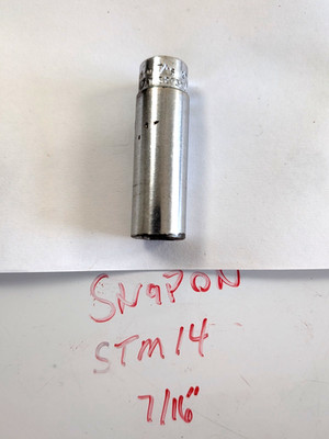 Snap-on STM14 7/16 Inch Socket 1/4 Drive w8A5grn