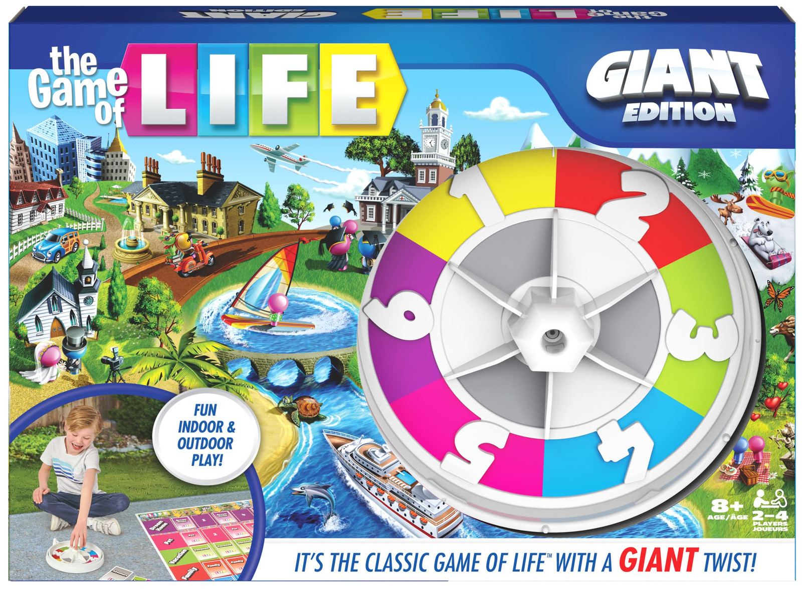 The Game of Life, Giant Edition Family Board Game Indoor/Outdoor Fun Game wit...