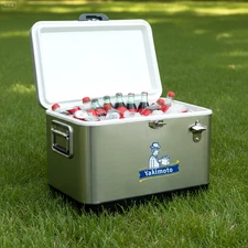Yakimoto Hard Cooler，Insulated Portable Ice Box 54Qt 80-Can Capacity Ice Chest