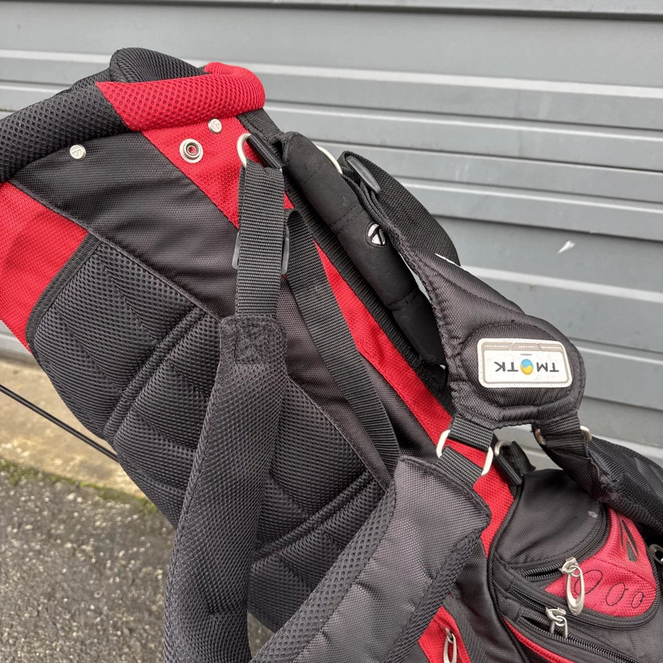 TaylorMade TMTK Select Plus Stand Bag 7-Way Divide, RED/Black With Strap - Image 3 of 4