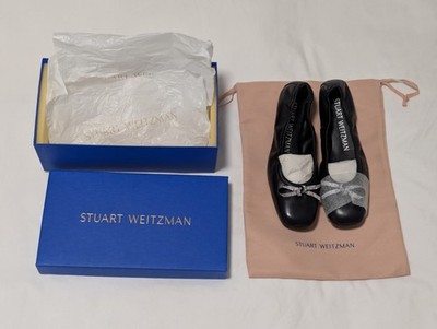 Stuart Weitzman Swarovski Bow Ballet Flat Black, Unworn In-Box, Size 40 9.5 B