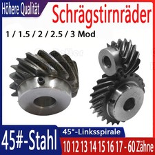 1 / 1.5 / 2 Modul Links Spirale Schr&auml;gstirnr&auml;der Mit Schritt C45 Stahl Zahnr&auml;der