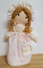 Vintage 1974 Holly Hobbie Friend Heather Rag Doll Cat in Pocket Knickerbocker 9"
