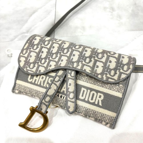 Christian Dior Shoulder Bag Gray Canvas Women's Pre-owned From Japan