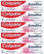 Colgate Sensitive Maximum Strength Whitening Toothpaste Fresh Mint Gel 6oz-5Pack