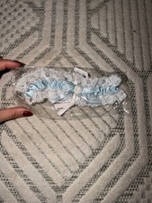 Vtg. NEW Bridal Wedding Garter Blue White Lace Bow In Sealed Original Package