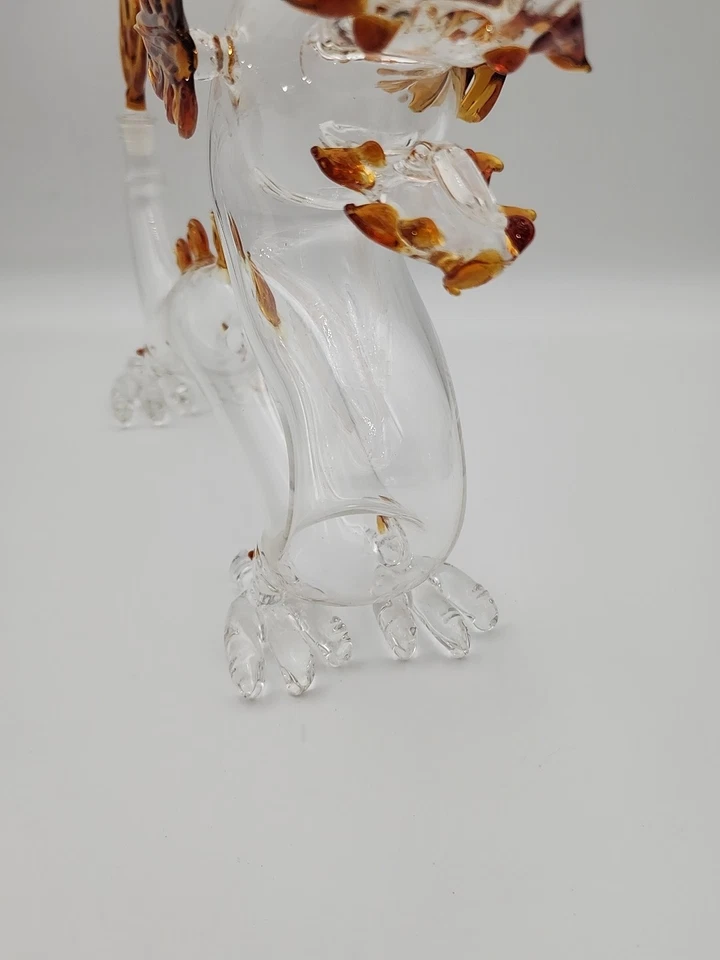 Handblown Glass Bar Art Dancing Dragon Drinking Whiskey Wine Decanter - Image 3 of 4