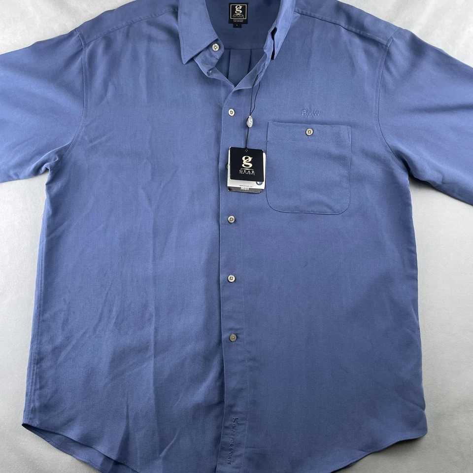 Camisa BMW Para Hombres L Azul Abotonada Manga Larga Modal Bordado Equipo Para Deportes Foto 2 de 4