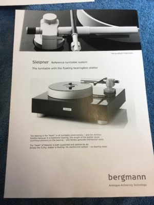 Bergmann Sleipner Turntable And Tonearm System Marketing Brochure RARE!!
